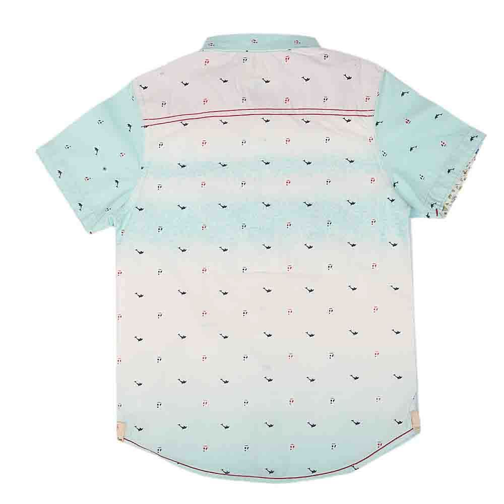 Boys Half Sleeves Printed Shirt - Cyan, Kids, Boys Shirts, Chase Value, Chase Value