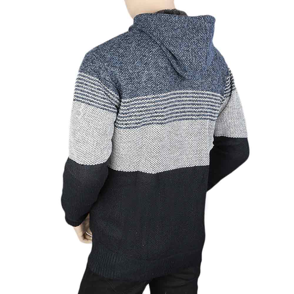 Men's Full Sleeves Hooded Zipper Upper - Steel Blue, Men, Jackets and Hoodies, Chase Value, Chase Value
