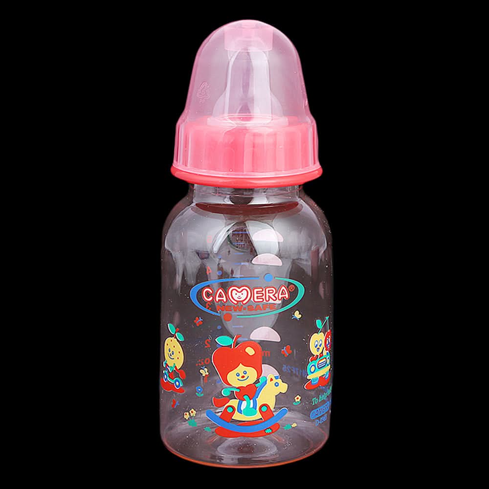 Camera Decorated Feeding Bottle 150ml/5oz - Pink, Kids, Feeding Supplies, Chase Value, Chase Value