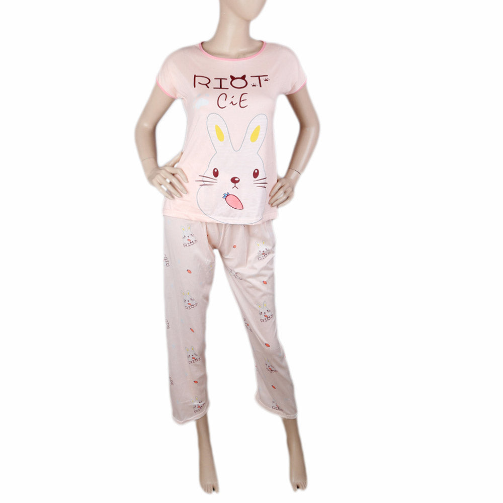 Women's 2 Piece Night Suit - Peach, Women, Night Suit, Chase Value, Chase Value