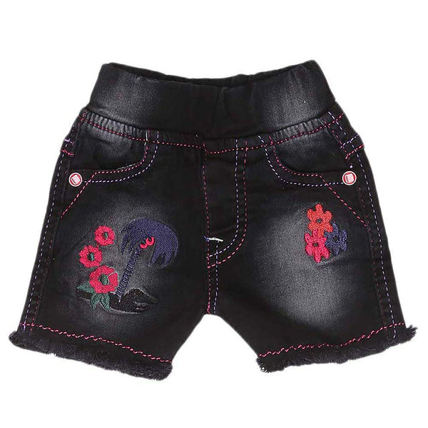 Newborn Girls Shorts (G-26) - Black - test-store-for-chase-value