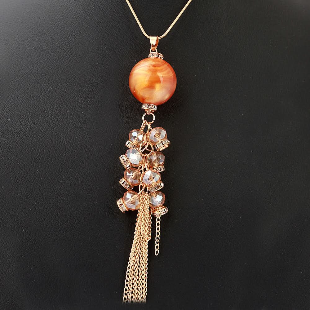 Women's Beads Long Mala - Mustard, Women, Chains & Lockets, Chase Value, Chase Value