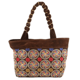 Women's Embroidery Handbag - Dark Brown - test-store-for-chase-value