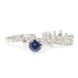 Women's Fancy Stone Ring - Silver - Blue - test-store-for-chase-value