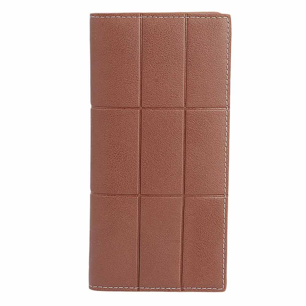 Men's Cheque Book Wallet - Dark Brown, Men, Wallets, Chase Value, Chase Value