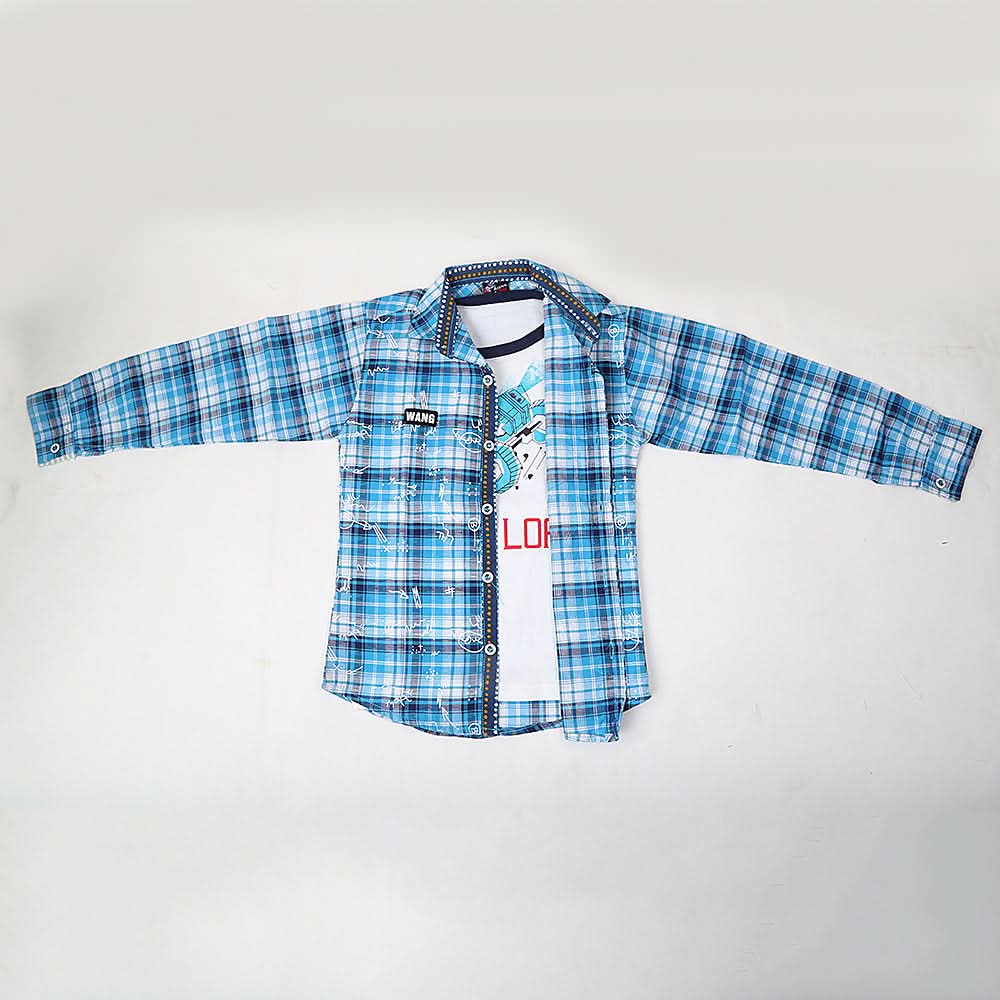 Boys Casual Shirt Full Sleeves - Blue, Kids, Boys Shirts, Chase Value, Chase Value