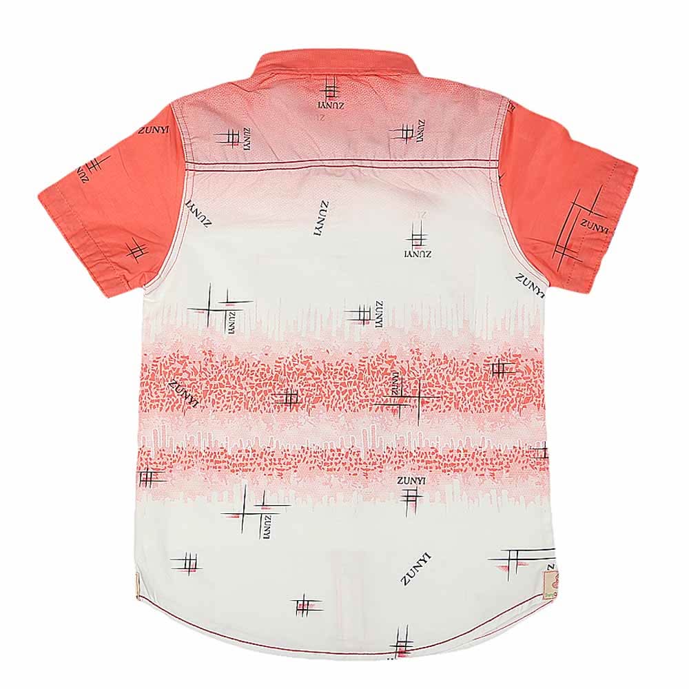 Boys Half Sleeves Printed Shirt - Peach, Kids, Boys Shirts, Chase Value, Chase Value