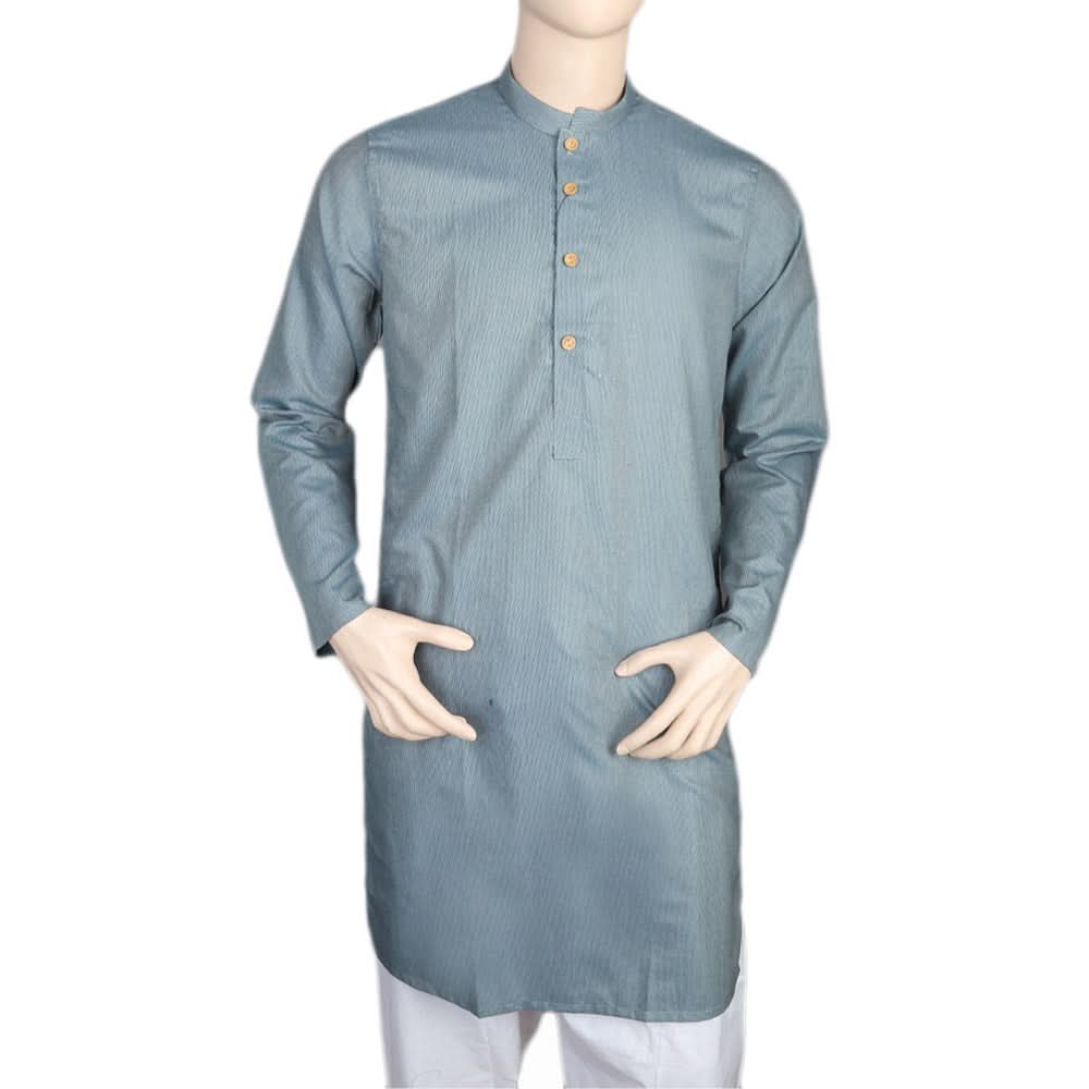Mashriq Slim Fit Kurta For Men - Steel Blue, Men, Kurtas, Chase Value, Chase Value
