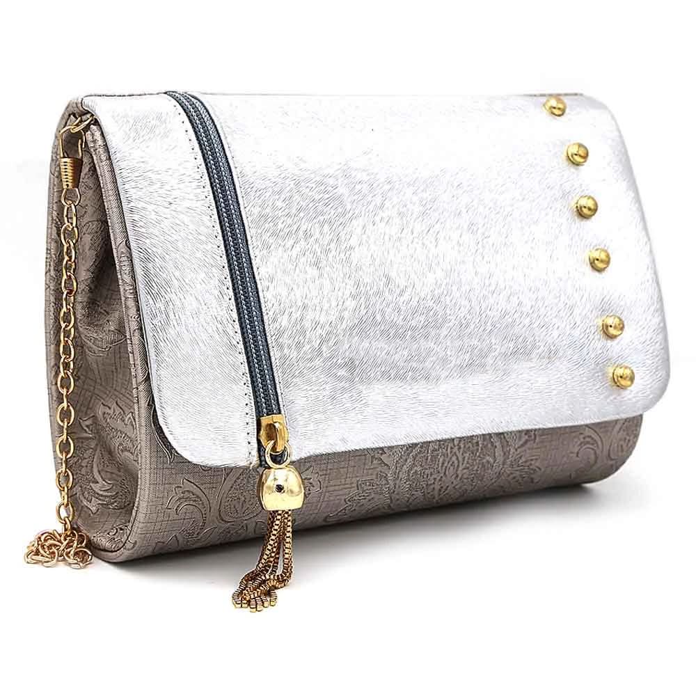 Women's Fancy Clutch 6686 - Silver, Women, Clutches, Chase Value, Chase Value