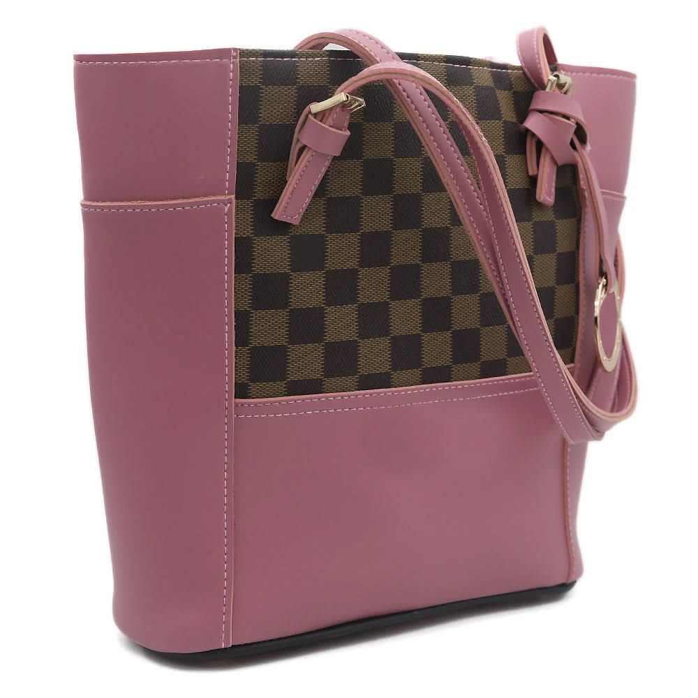 Women's Handbag H-81 - Pink & Coffee, Women, Bags, Chase Value, Chase Value