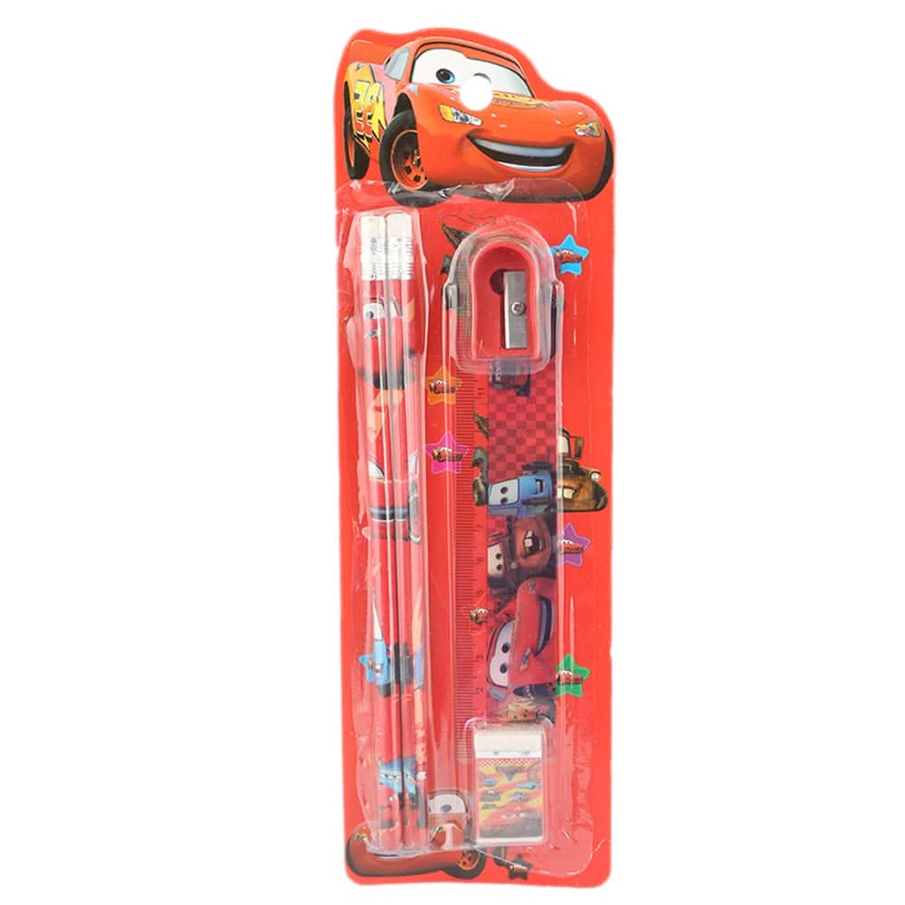Stationery Set 4 Pcs - Red, Kids, Pencil Boxes And Stationery Sets, Chase Value, Chase Value