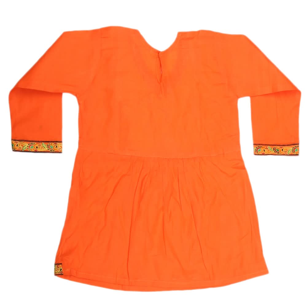 Girls Embroidered 2 Piece Suit - Orange, Kids, Girls Sets And Suits, Chase Value, Chase Value