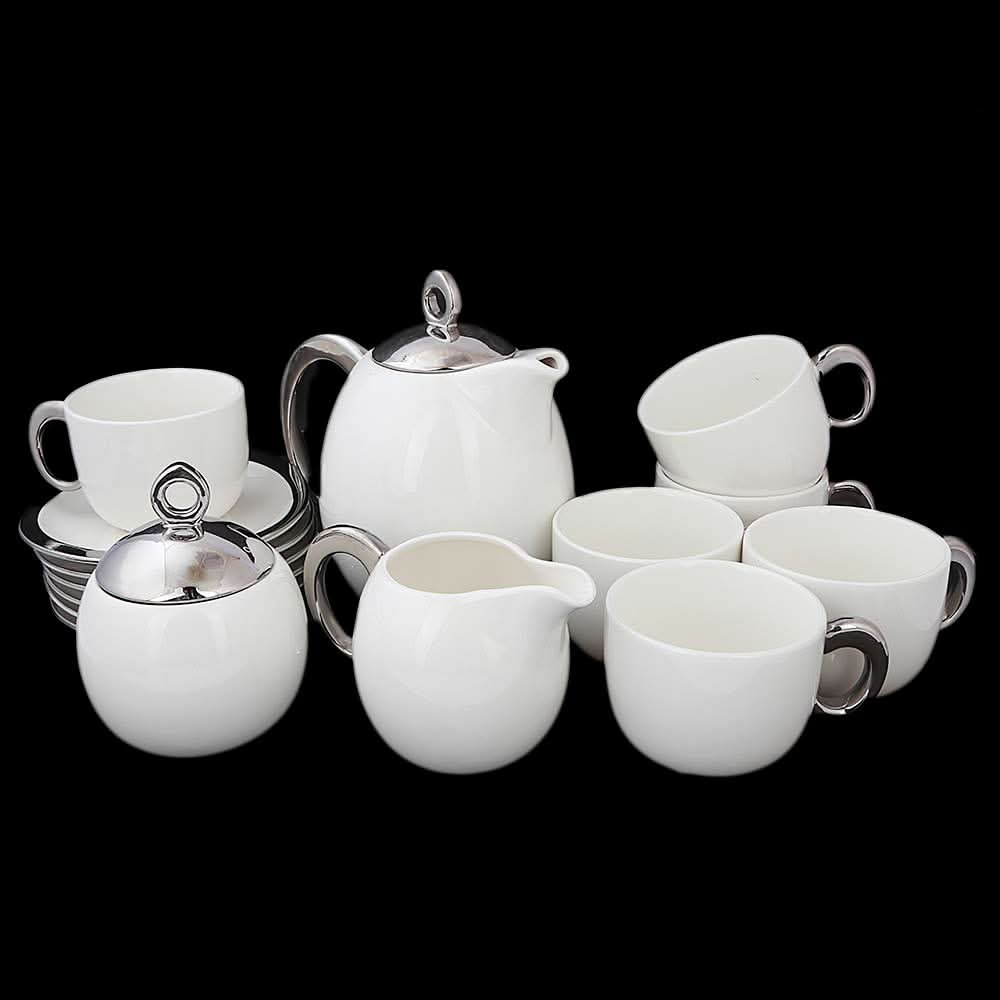 Royal Tea Set 17 Pcs - Silver, Home & Lifestyle, Serving And Dining, Chase Value, Chase Value