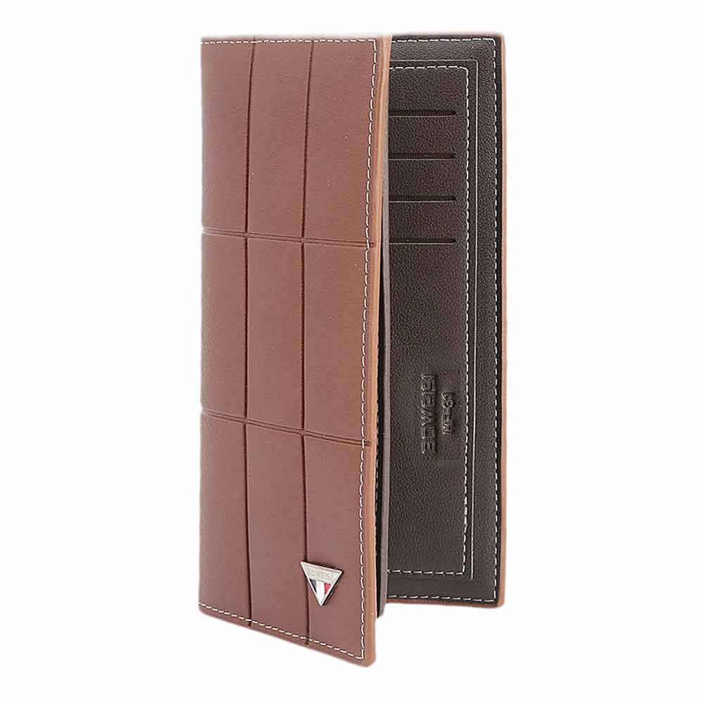 Men's Cheque Book Wallet - Dark Brown, Men, Wallets, Chase Value, Chase Value