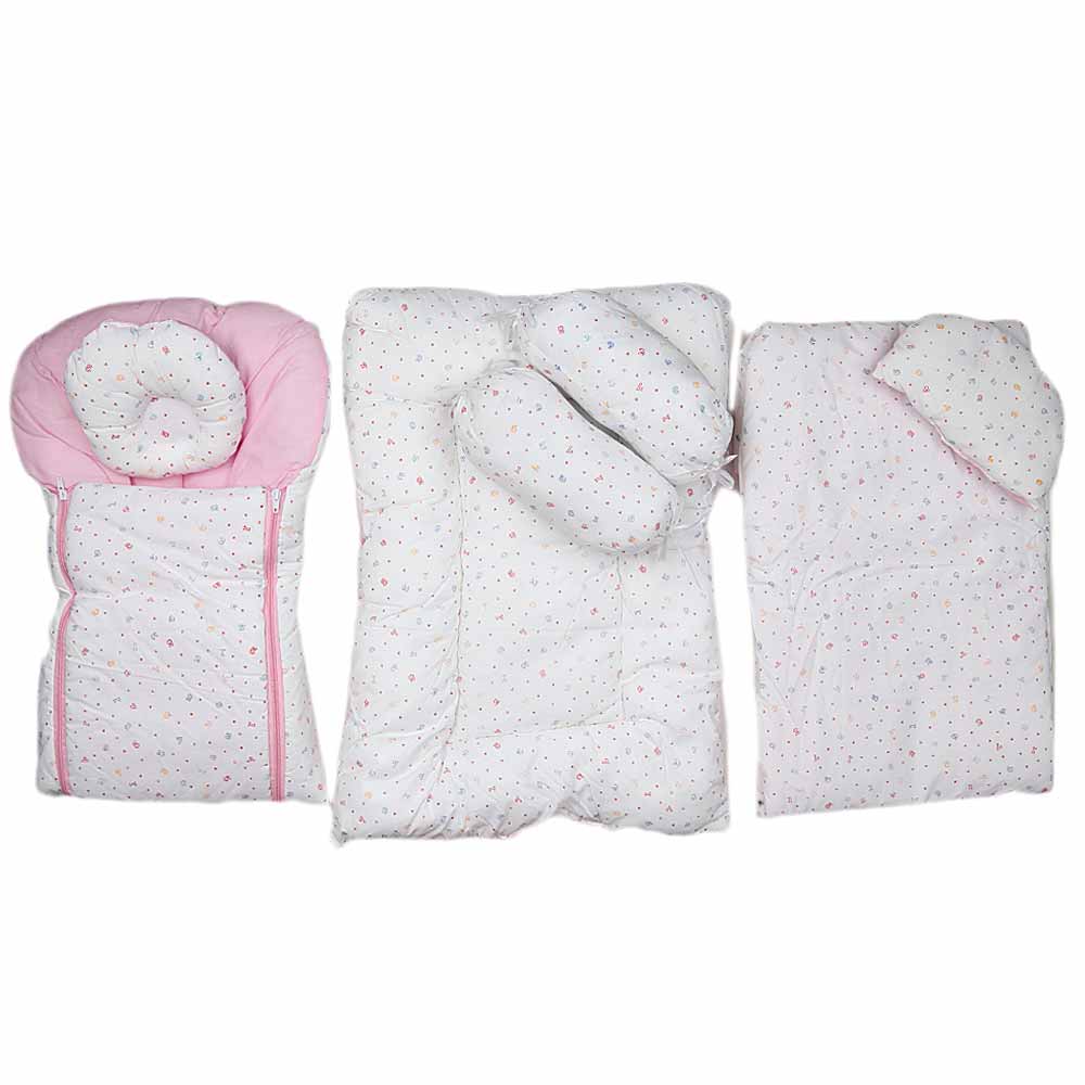 Newborn Sleeping Bag 7 Pcs Set - White - Pink, Kids, Sleeping Bags, Chase Value, Chase Value