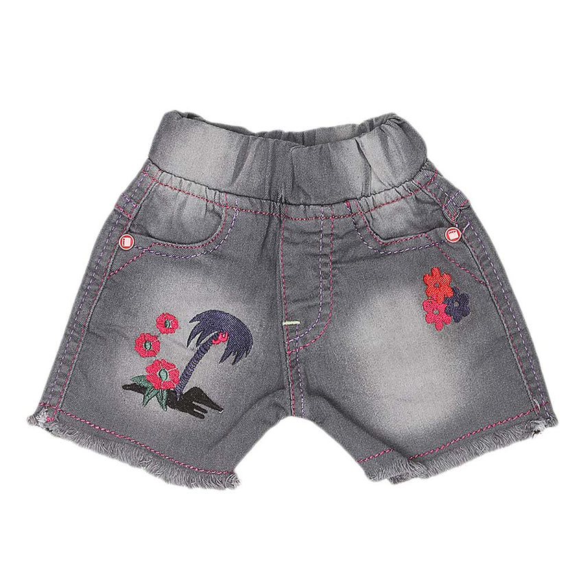 Newborn Girls Shorts (G-26) - Grey - test-store-for-chase-value