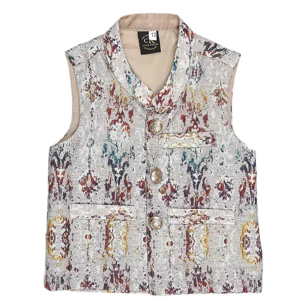 Boys Digital Waistcoat - Beige, Kids, Boys Waistcoats, Chase Value, Chase Value