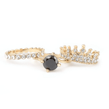 Women's Fancy Stone Ring - Golden - Black - test-store-for-chase-value
