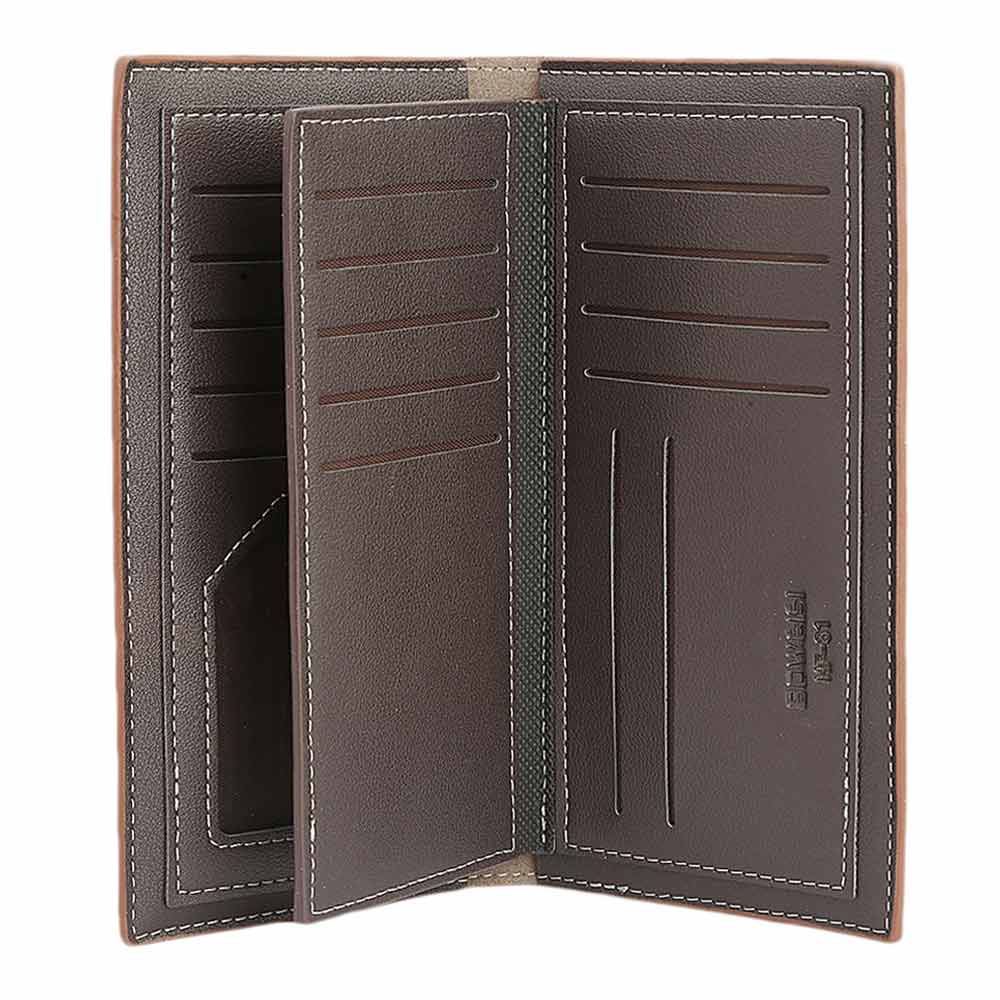 Men's Cheque Book Wallet - Dark Brown, Men, Wallets, Chase Value, Chase Value