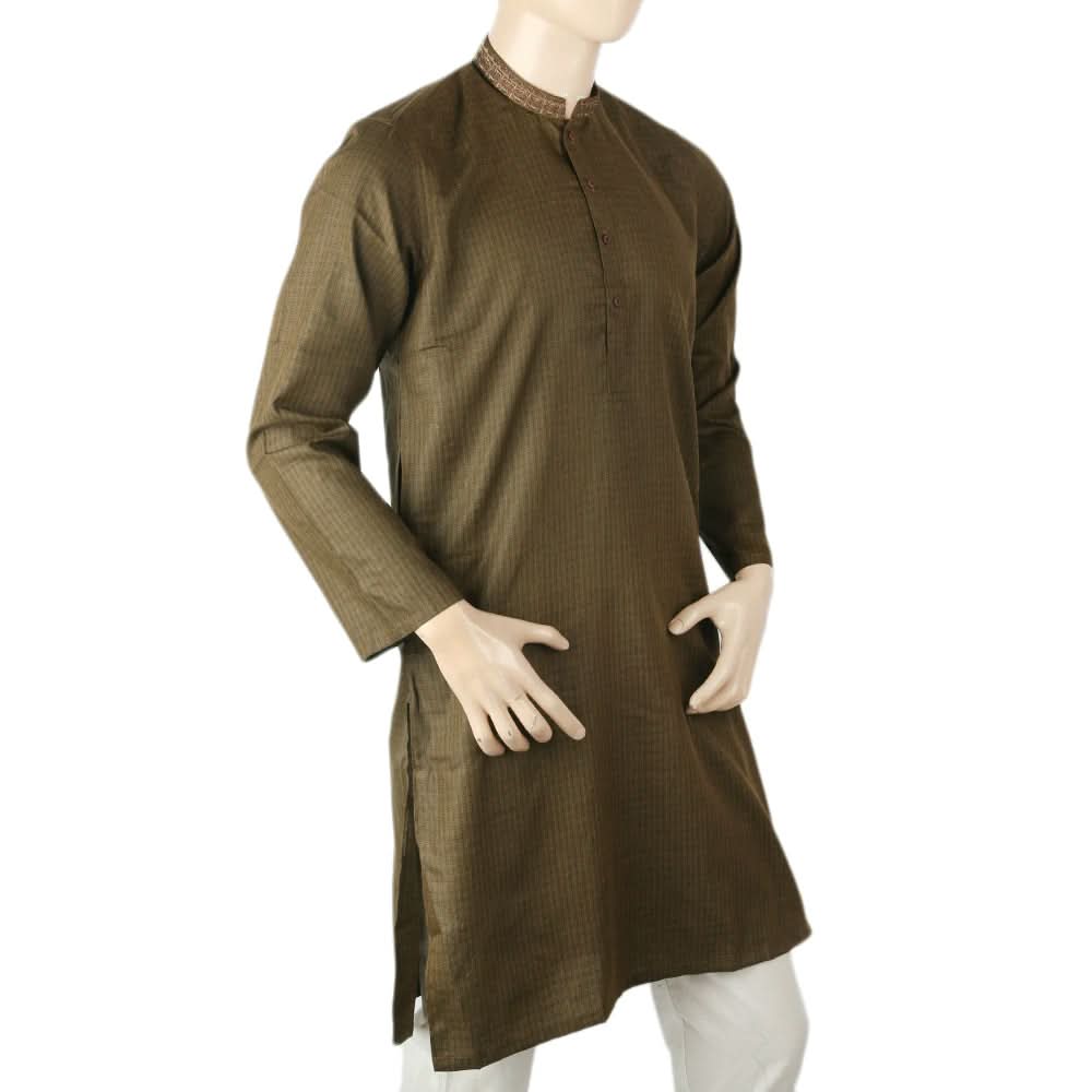 Men's Mashriq Slim Fit Kurta - Army, Men, Kurtas, Chase Value, Chase Value