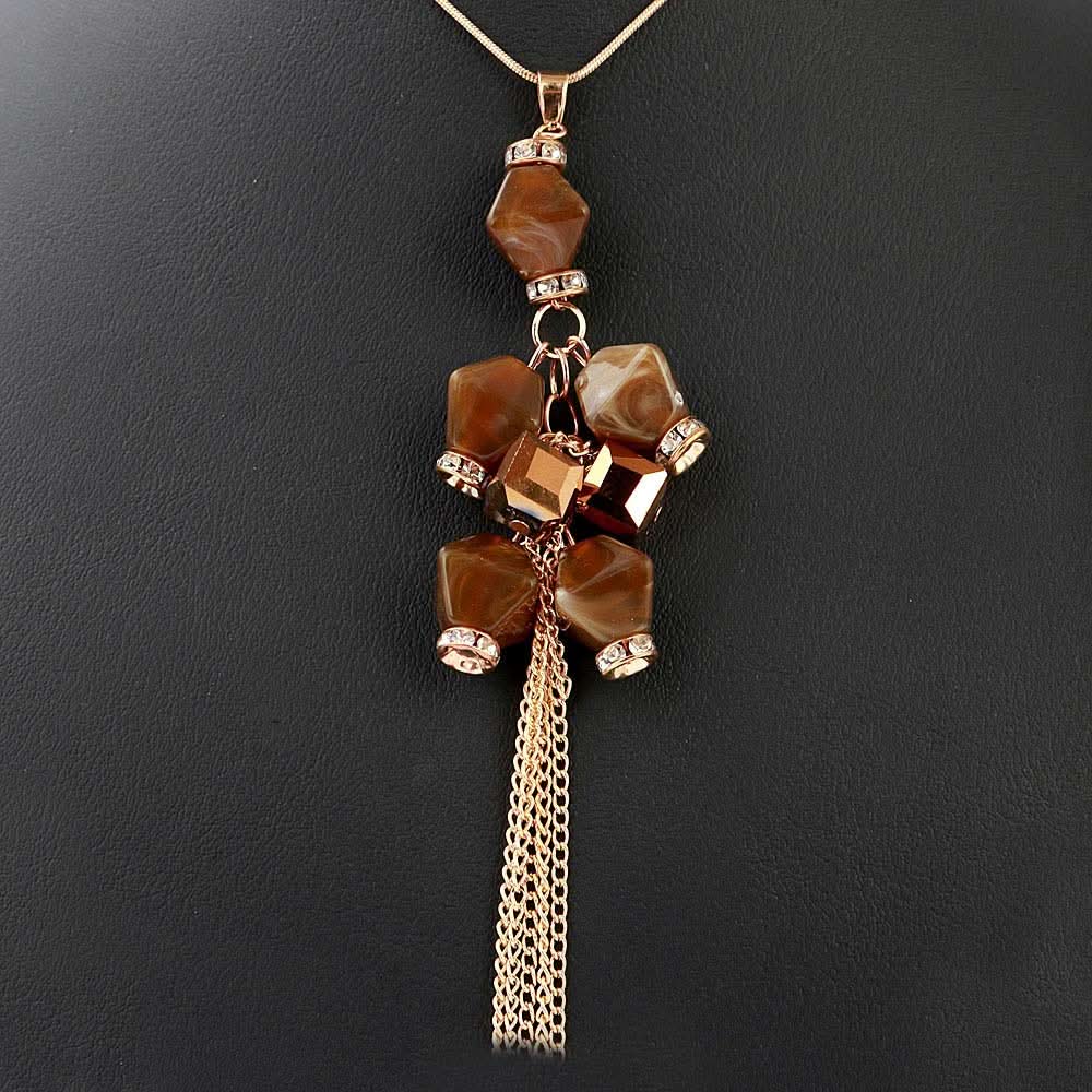 Women's Beads Long Mala - Brown, Women, Chains & Lockets, Chase Value, Chase Value