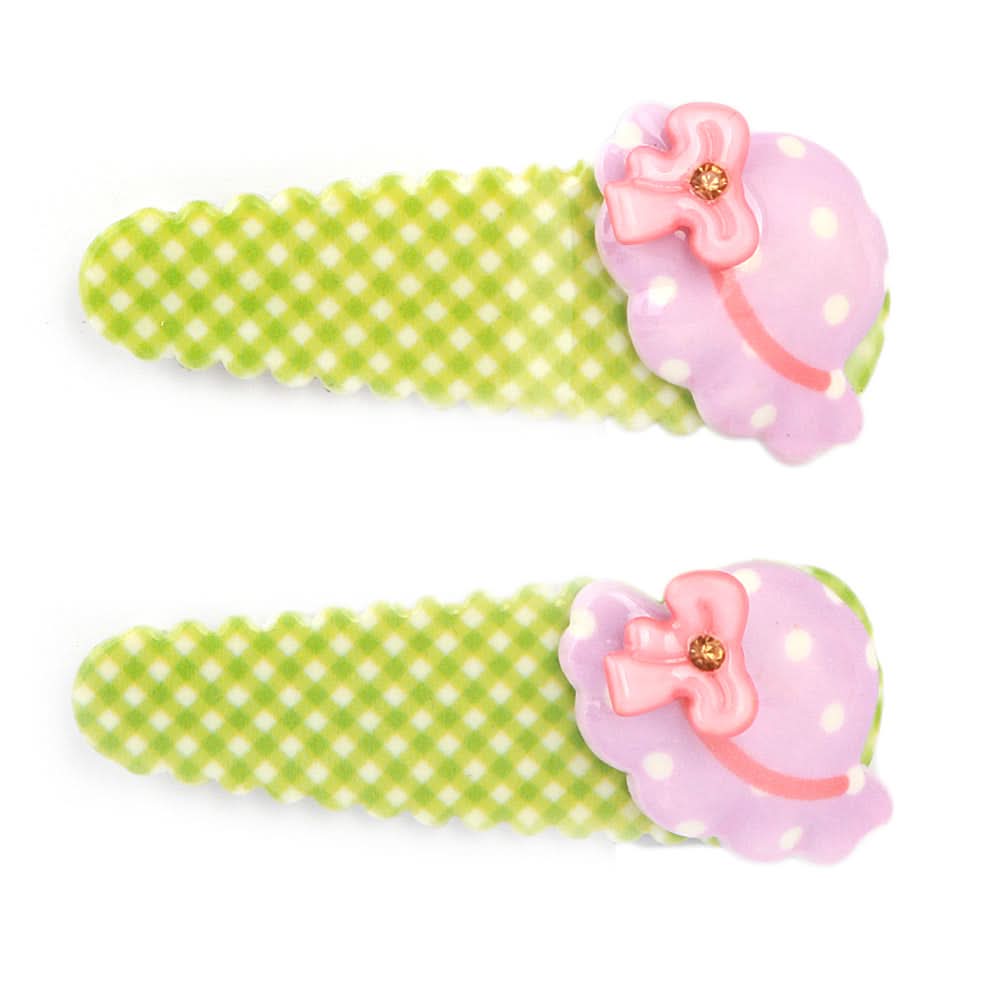 Girls Hair Pin 2 Pcs- Green, Kids, Hair Accessories, Chase Value, Chase Value
