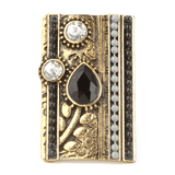 Women's Fancy Stone Ring - Golden - Black - test-store-for-chase-value