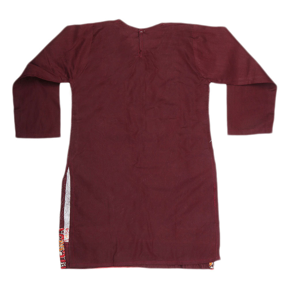 Girls Embroidered 2 Piece Suit - Maroon, Kids, Girls Sets And Suits, Chase Value, Chase Value