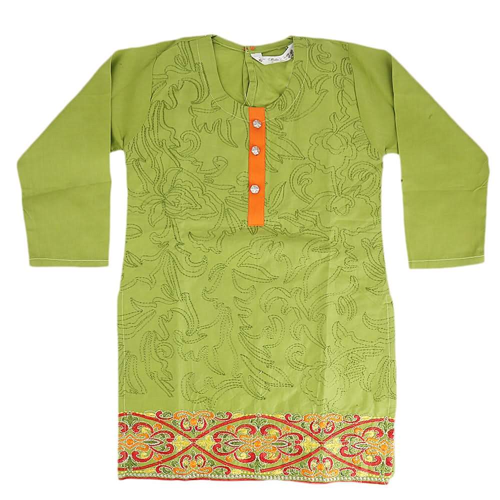 Girls Embroidered 2 Piece Suit - Light Green, Kids, Girls Sets And Suits, Chase Value, Chase Value