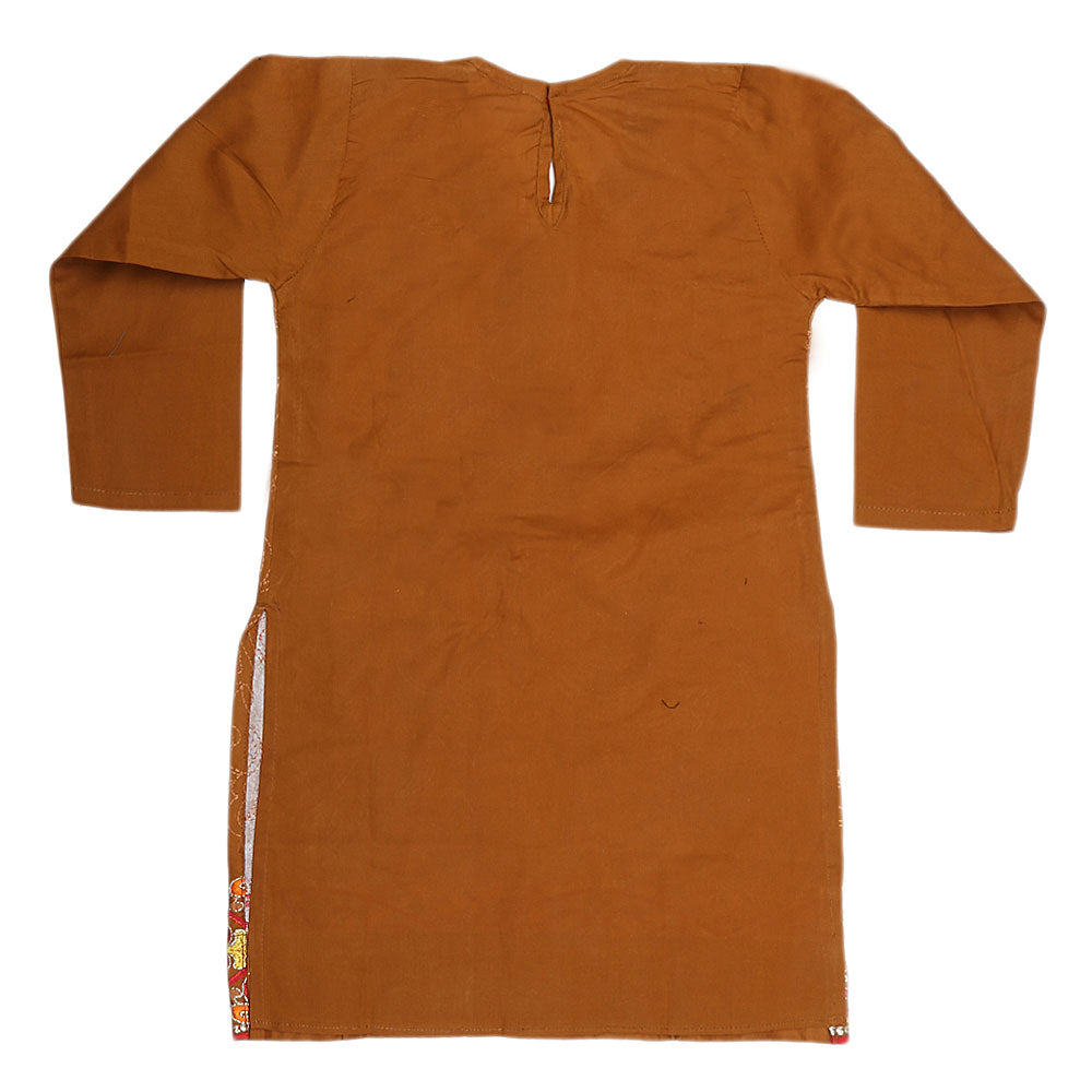 Girls Embroidered 2 Piece Suit - Brown, Kids, Girls Sets And Suits, Chase Value, Chase Value