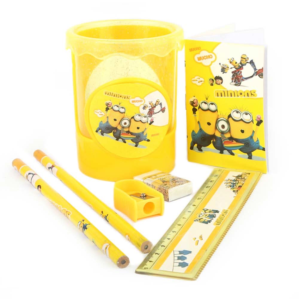 Minions Stationery Set 5 Pcs - Yellow, Kids, Pencil Boxes And Stationery Sets, Chase Value, Chase Value