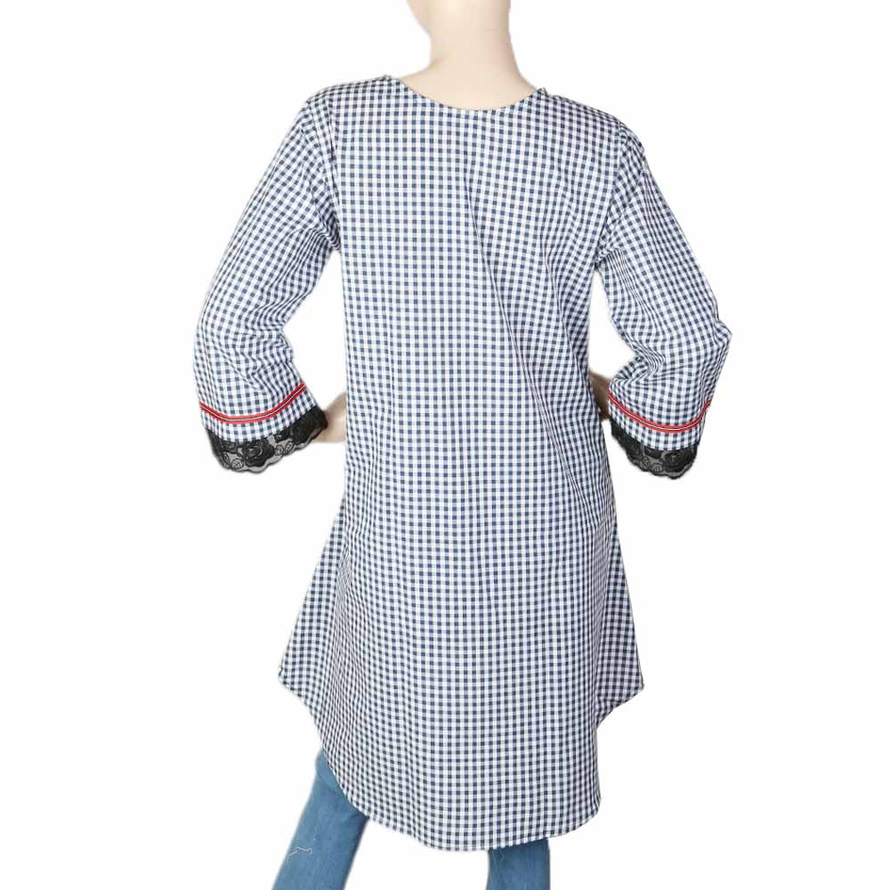 Women's Embroidered Kurti - Navy Blue, Women, Ready Kurtis, Chase Value, Chase Value