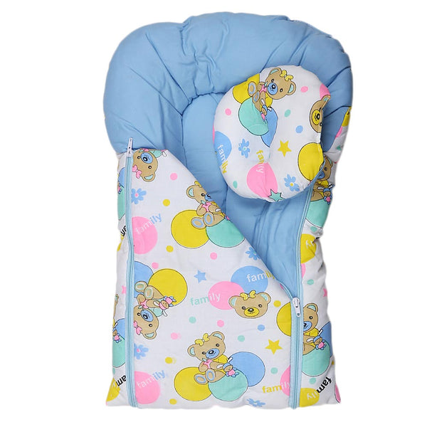 Newborn Sleeping Bag With Pillow - White - Blue, Kids, Sleeping Bags, Chase Value, Chase Value