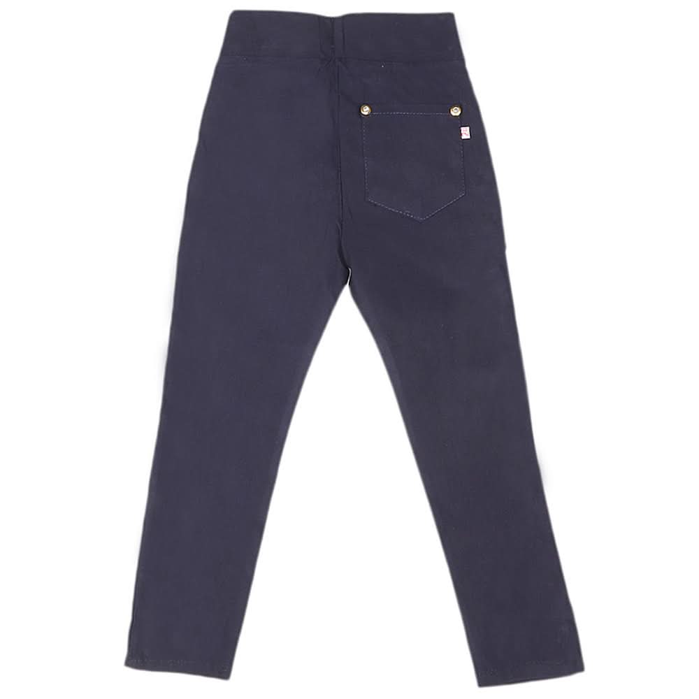 Girls Cotton Pant - Navy Blue, Kids, Pants And Capri, Chase Value, Chase Value