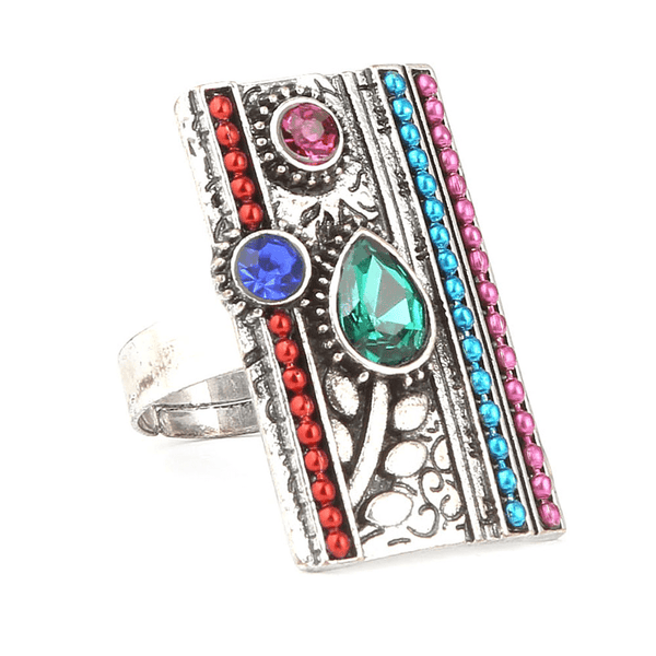 Women's Fancy Stone Ring - Silver - Multi - test-store-for-chase-value
