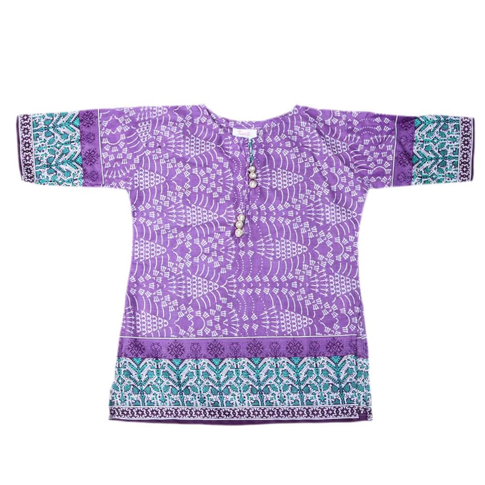 Girls Lawn Printed Kurti - Purple, Kids, Girls Kurti, Chase Value, Chase Value