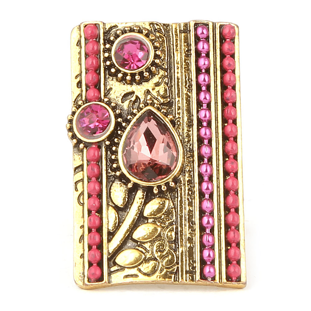 Women's Fancy Stone Ring - Golden - Pink - test-store-for-chase-value