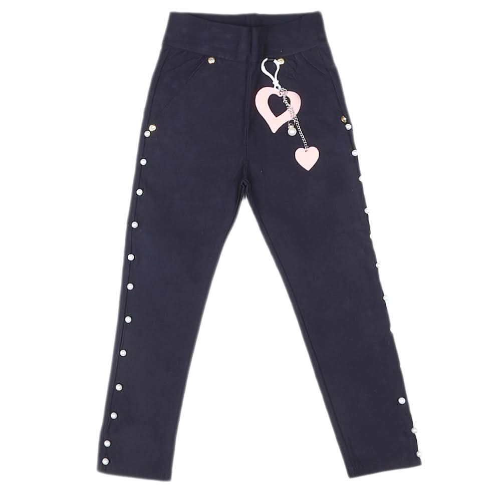 Girls Cotton Pant - Navy Blue, Kids, Pants And Capri, Chase Value, Chase Value