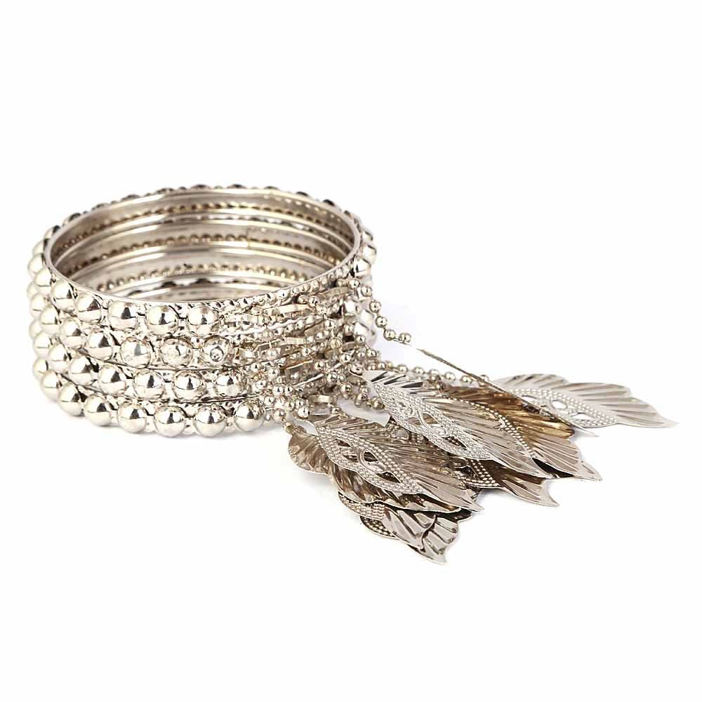 Women's Bangle 4 Pcs - Silver, Women, Bangles & Bracelets, Chase Value, Chase Value