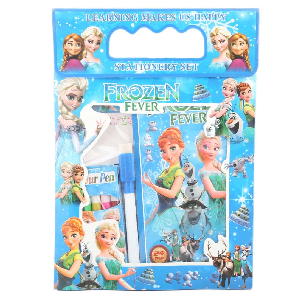 Frozen Stationery Set 5 Pcs - Blue, Kids, Pencil Boxes And Stationery Sets, Chase Value, Chase Value
