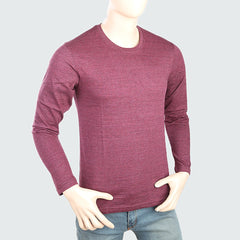Men's Round Neck Full Sleeves T-Shirt - Purple, Men, T-Shirts And Polos, Chase Value, Chase Value