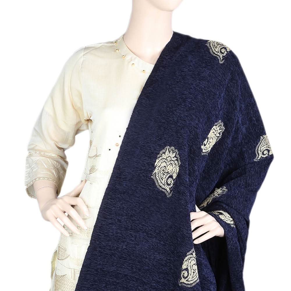 Women's Velvet Shawl - Navy Blue, Women, Shawls And Scarves, Chase Value, Chase Value
