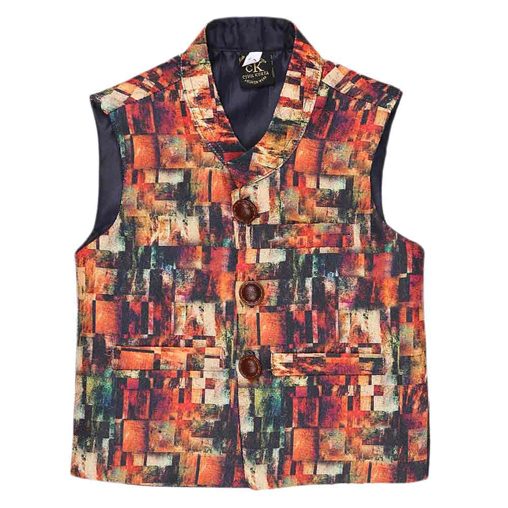 Boys Digital Waistcoat - Multi, Kids, Boys Waistcoats, Chase Value, Chase Value