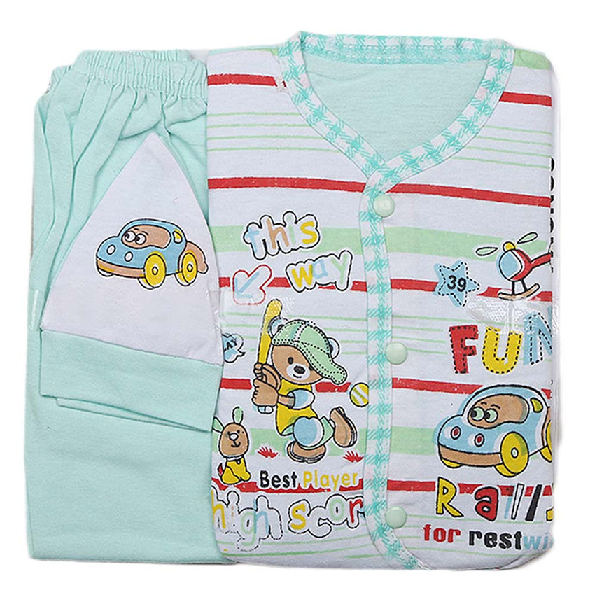 Newborn Gift Set Suits (3 Pcs) - Cyan, Kids, NB Boys Sets And Suits, Chase Value, Chase Value