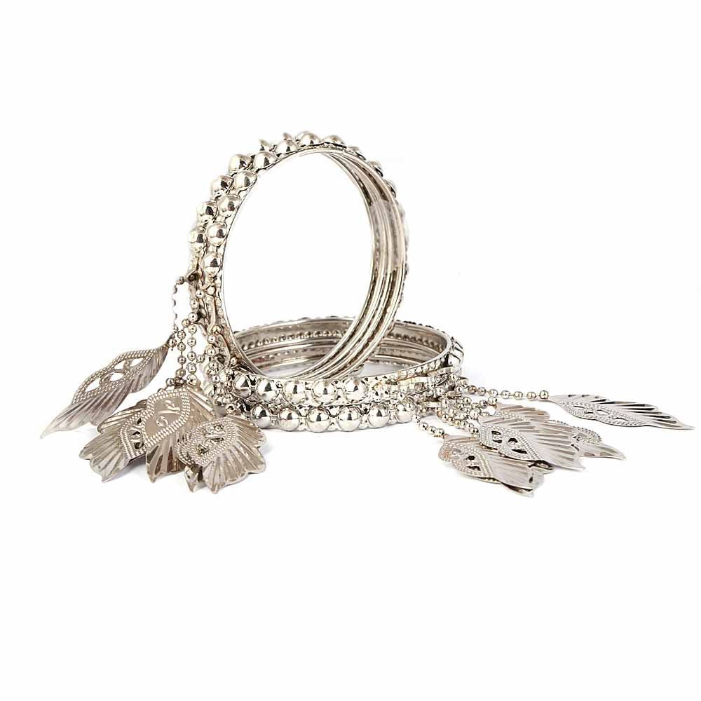 Women's Bangle 4 Pcs - Silver, Women, Bangles & Bracelets, Chase Value, Chase Value