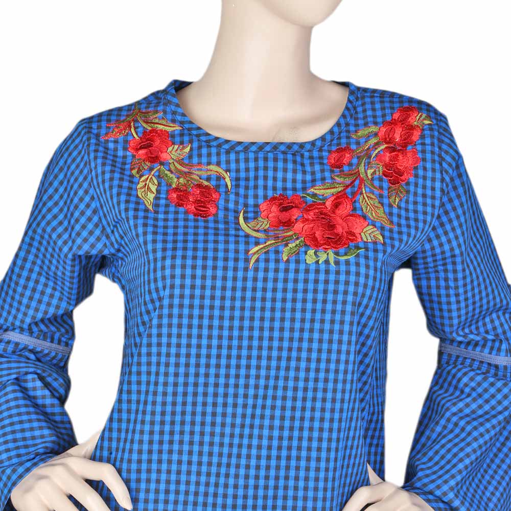 Women's Embroidered Stripe Top - Blue, Women, T-Shirts And Tops, Chase Value, Chase Value