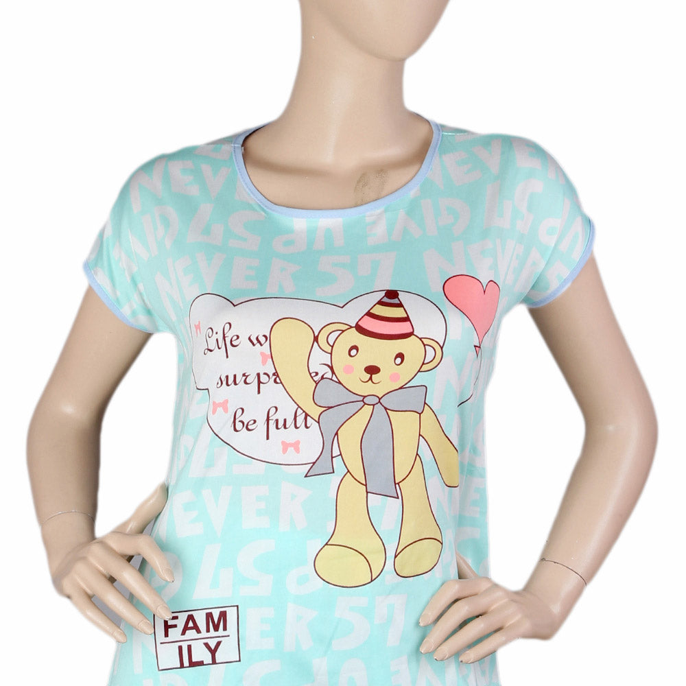 Women's 2 Piece Night Suit - Cyan, Women, Night Suit, Chase Value, Chase Value