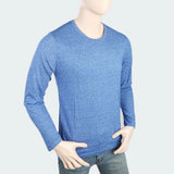 Men's Round Neck Full Sleeves T-Shirt - Blue, Men, T-Shirts And Polos, Chase Value, Chase Value