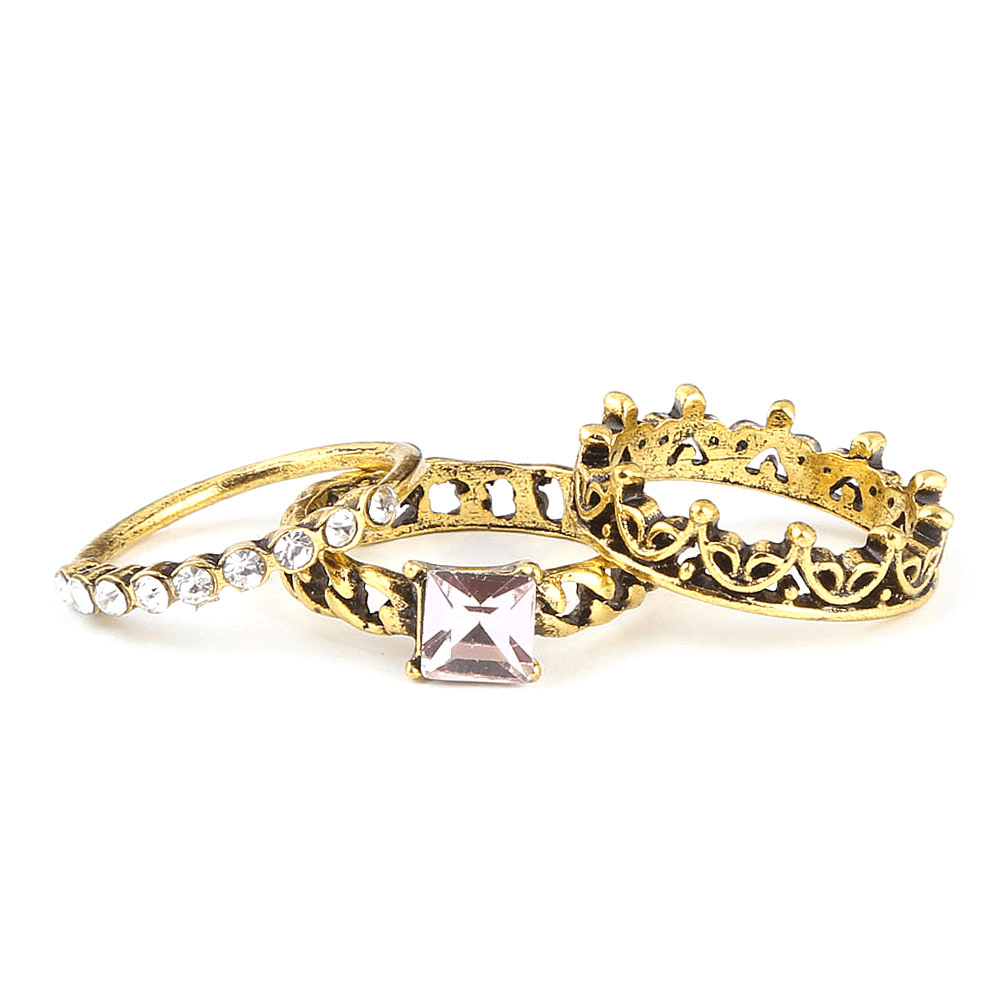 Women's Fancy Stone Ring - Golden - Pink - test-store-for-chase-value