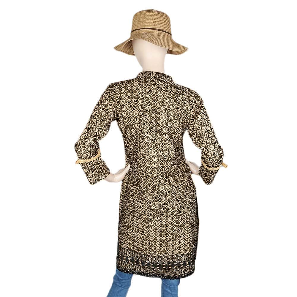 Women's Fancy Chikan Kurti - Brown, Women's Fashion, Chase Value, Chase Value